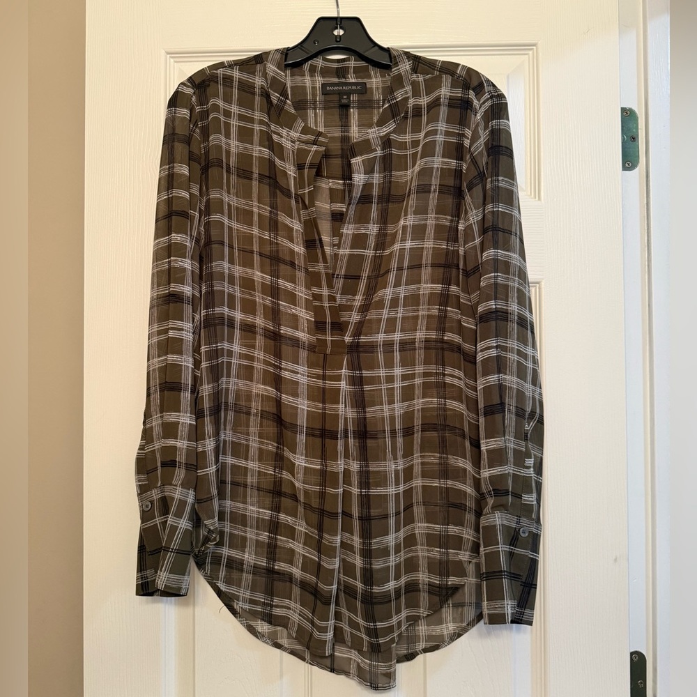 Banana Republic Brown Checkered Shirt